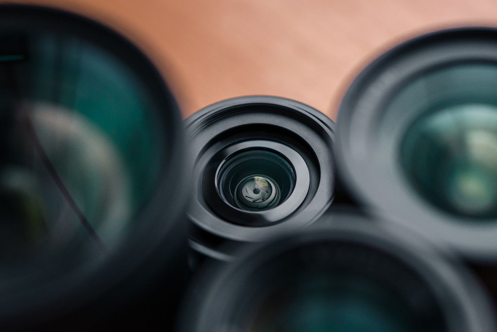 Macro shot of a camera lens